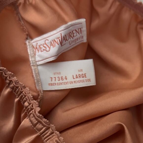 Yves Saint Laurent Vintage Lace Slip Skirt Apricot Salmon Size L - Picture 7 of 9